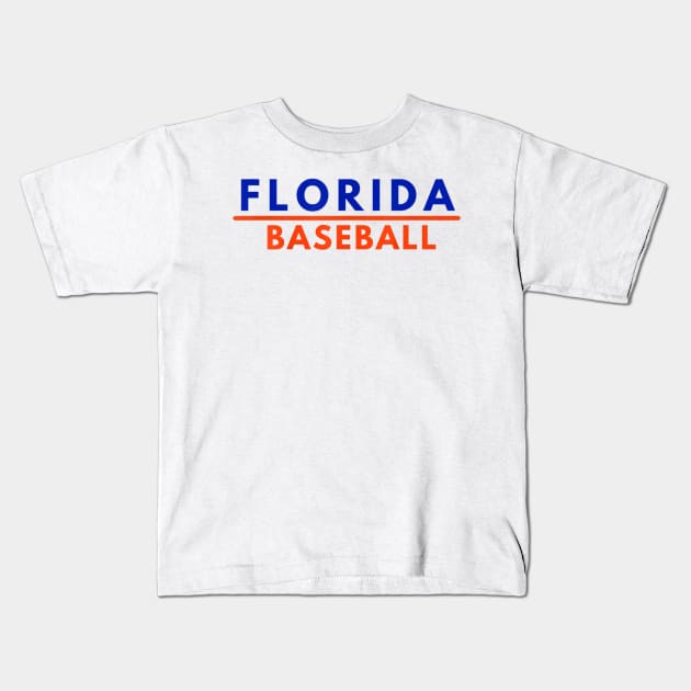 florida baseball Kids T-Shirt by Qurax